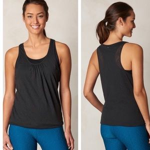 Prana Mika Double Layer Racer Tank Black Size Large